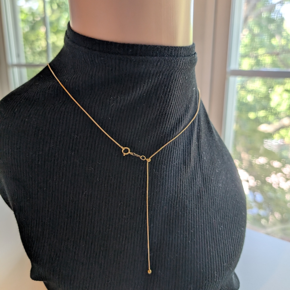 Elegant Gold Lariat Necklace
